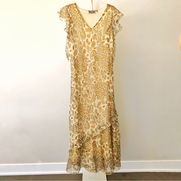 Vintage Tristan & Iseut Babydoll Floral Romantic Camisole Midi Dress. Size 06. - Picture 16 of 16